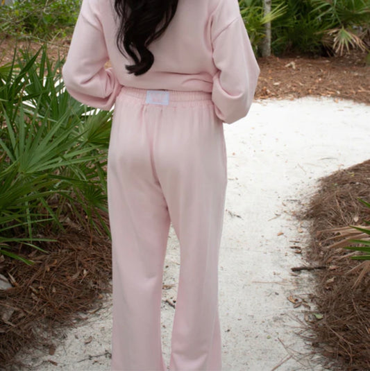 LULU MAC Light Pink Terry Cloth Pants