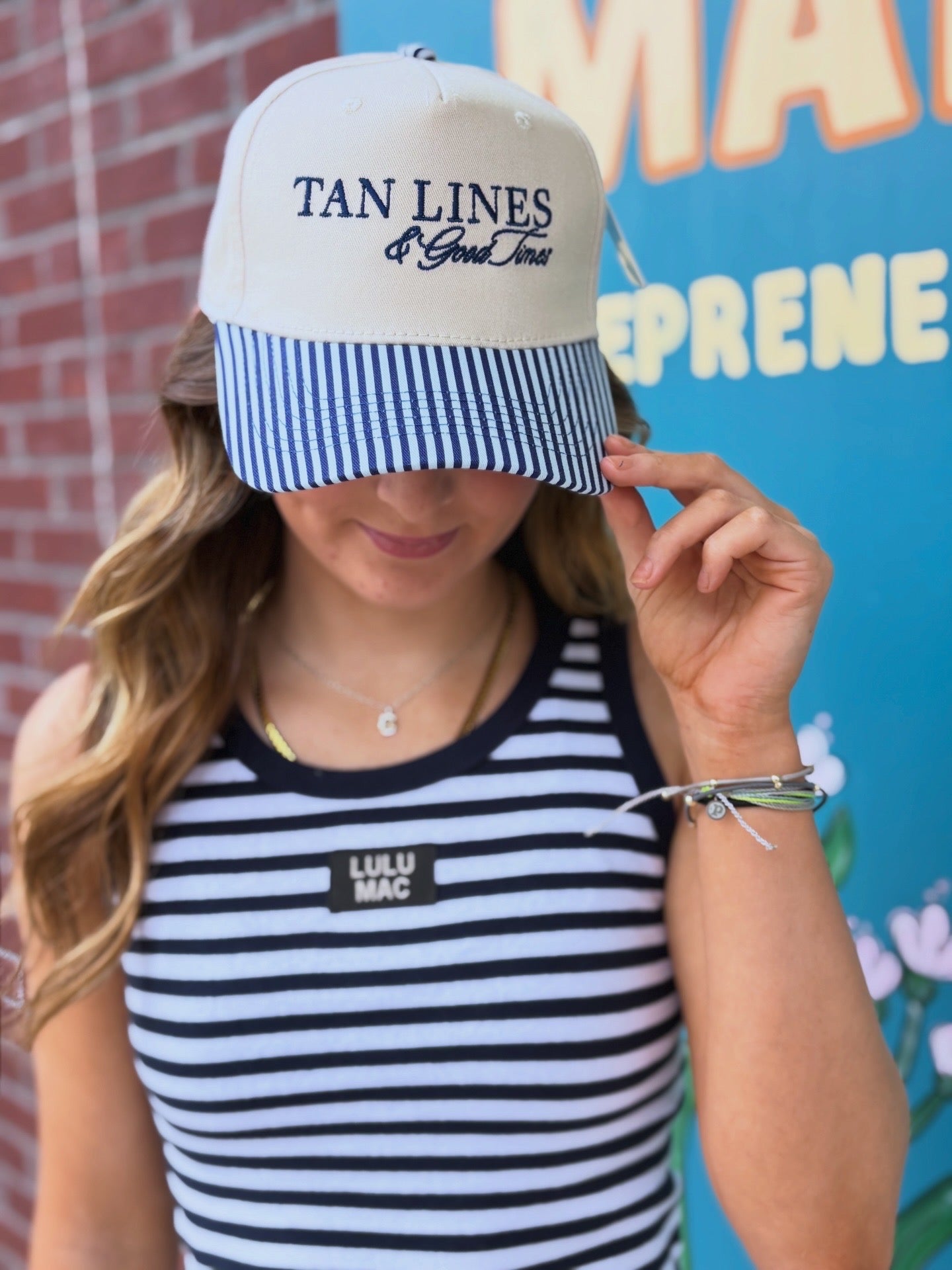 LULU MAC Navy Stripe Tank