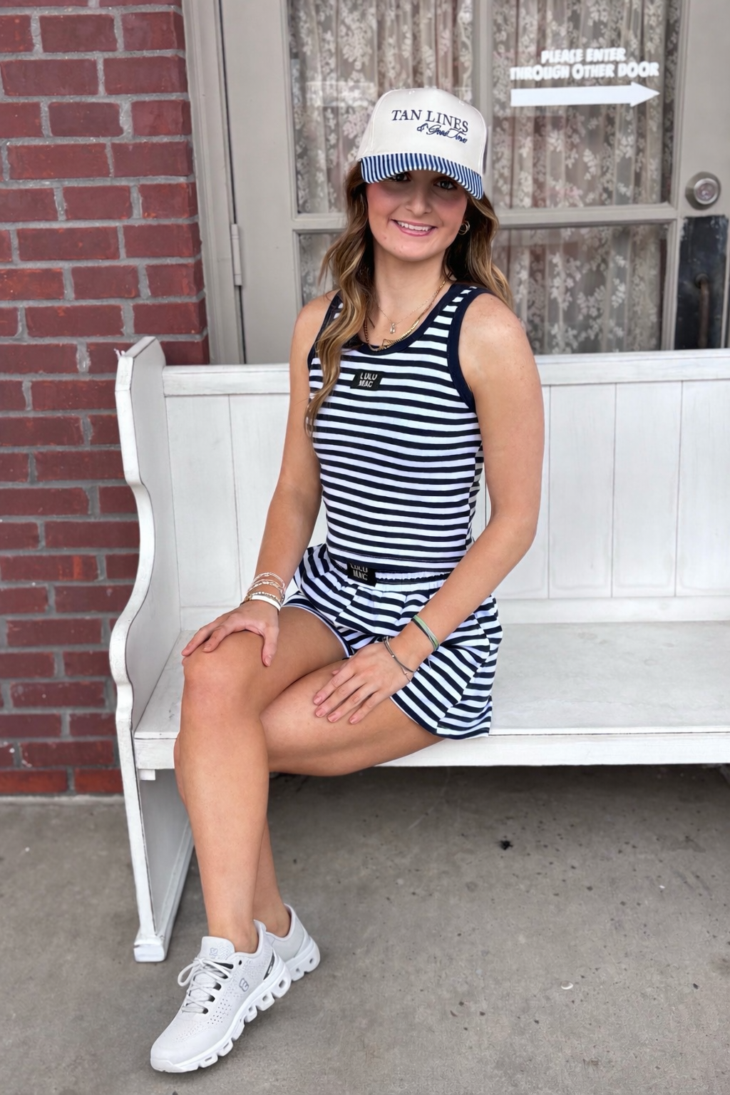 LULU MAC Navy Stripe Tank